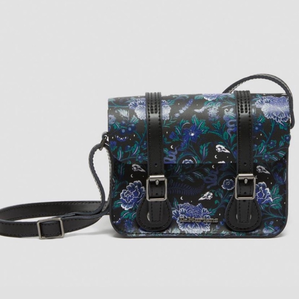 DR MARTENS 7 INCH MYSTIC FLORAL LEATHER CROSSBODY BAG - LIKE NEW